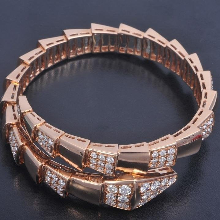 [Luna Brilliance]SERPENTI WIDE BRACELET PINK GOLD DIAMOND