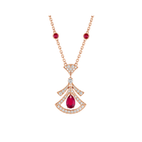 [Luna Brilliance]DREAM NECKLACE CARNELIAN DIAMOND PINK GOLD