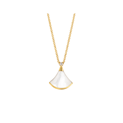 [Lunabriance]DREAM NECKLACE WHITE MOP GOLD 1 DIAMOND