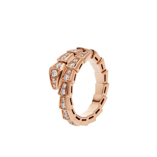 [Lunabriance]SERPENTI RING PINK GOLD DIAMOND PAVED 4MM