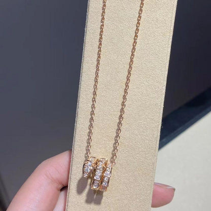 [Lunabriance]SERPENTI PINK GOLD NECKLACE DOUBLE RING DIAMOND