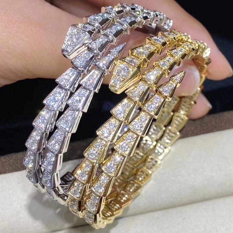 [Lunabriance]SERPENTI BRACELET GOLD DIAMOND DOUBLE ROW