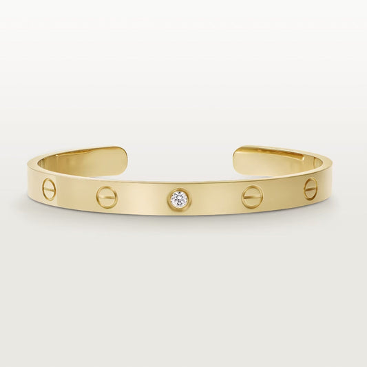 [Lunabriance]LOVE BRACELET 6.1MM 1 DIAMOND OPEN CUFF