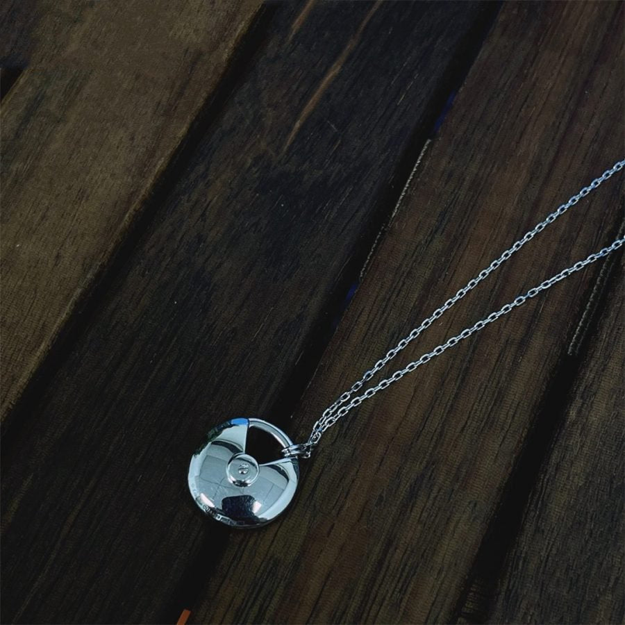 [Lunabriance]AMULETTE SILVER FULL DIAMOND NECKLACE