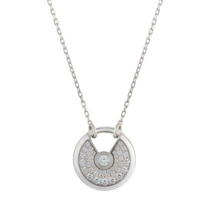 [Lunabriance]AMULETTE SILVER FULL DIAMOND NECKLACE