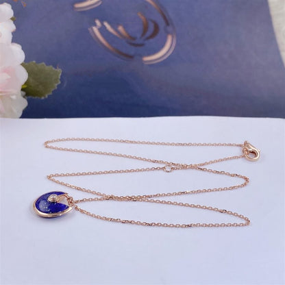 [Lunabriance]AMULETTE ROSE GOLD AGATE NECKLACE