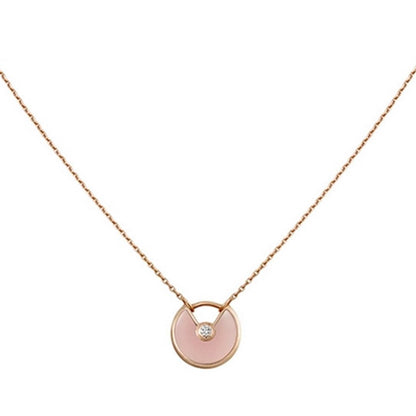 [Lunabriance]AMULETTE ROSE GOLD PINK MOP NECKLACE