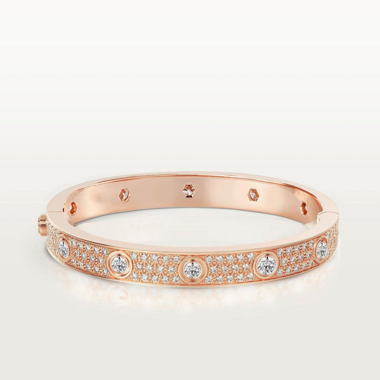 [Lunabriance]LOVE BRACELET 6.1MM DIAMOND-PAVED 10 BIG DIAMONDS