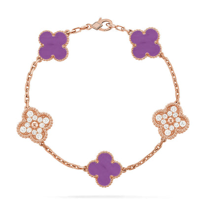 [Luna Brilliance] CLOVER 5 MOTIF VIOLET BRACELET COLLECTION