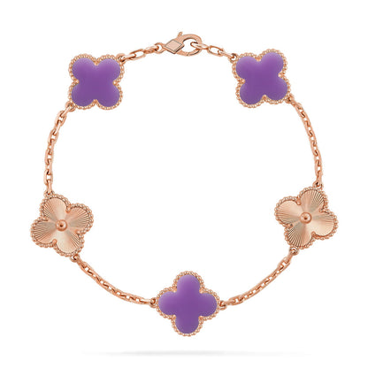 [Luna Brilliance]CLOVER 5 MOTIF LIGHT PURPLE BRACELET COLLECTION