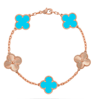 [Luna Brilliance]CLOVER 5 MOTIF TURQUOISE BRACELET COLLECTION