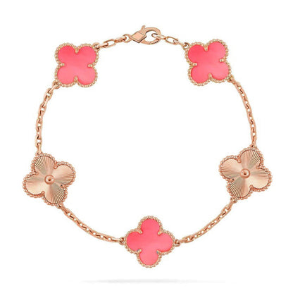 [Luna Brilliance] CLOVER 5 MOTIFS  PINK MOP BRACELET COLLECTION