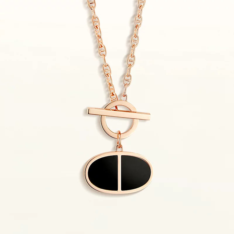 [Luna Brilliance]CHAINE VERSO BLACK CERAMIC NECKLACE