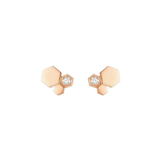 [Lunabriance]BEE LOVE PINK GOLD DIAMOND EARRINGS