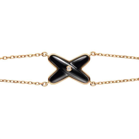 [Luna Brilliance]JEUX BRACELET ONYX PINK GOLD 1 DIAMOND