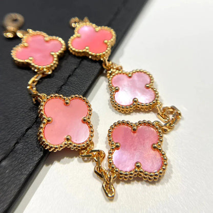 [Luna Brilliance] CLOVER 5 MOTIFS  PINK MOP BRACELET COLLECTION
