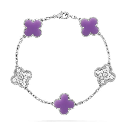 [Luna Brilliance]CLOVER 5 MOTIF LIGHT PURPLE BRACELET COLLECTION