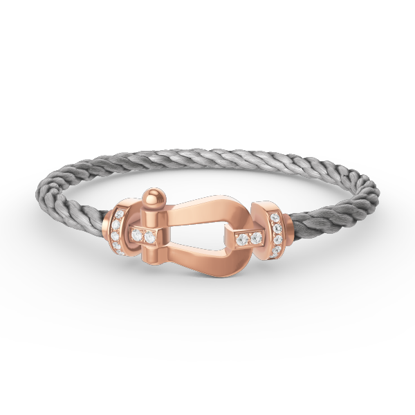 [Lunabriance]FORCE LARGE HORSESHOE HALF DIAMOND BRACELET ROSE GOLD