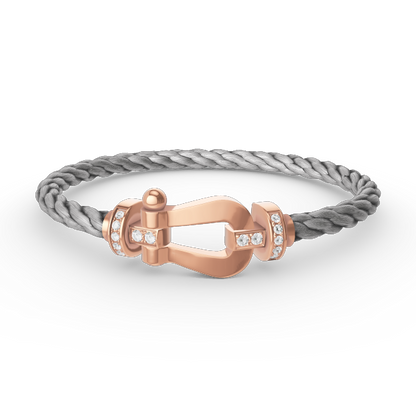 [Lunabriance]FORCE LARGE HORSESHOE HALF DIAMOND BRACELET ROSE GOLD