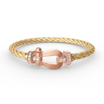 [Lunabriance]FORCE LARGE HORSESHOE HALF DIAMOND BRACELET ROSE GOLD