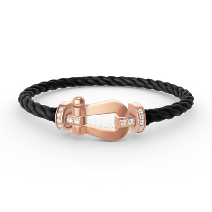 [Lunabriance]FORCE LARGE HORSESHOE HALF DIAMOND BRACELET ROSE GOLD