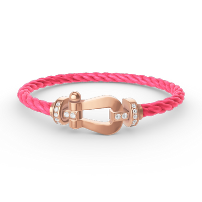 [Lunabriance]FORCE LARGE HORSESHOE HALF DIAMOND BRACELET ROSE GOLD