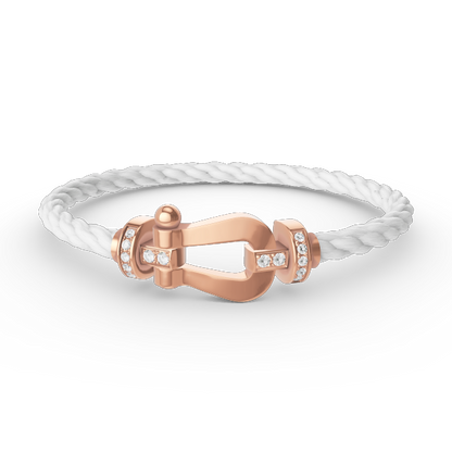 [Lunabriance]FORCE LARGE HORSESHOE HALF DIAMOND BRACELET ROSE GOLD