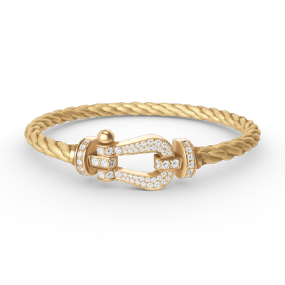 [Lunabriance]FORCE LARGE HORSESHOE FULL DIAMOND BRACELET GOLD