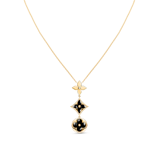 [Lunabriance]STAR AND SUN ONYX PINK GOLD NECKLACE