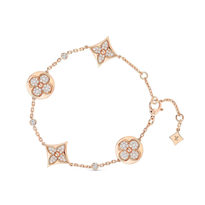 [Lunabriance]STAR AND SUN 4 MOTIFS GOLD DIAMONDS BRACELET