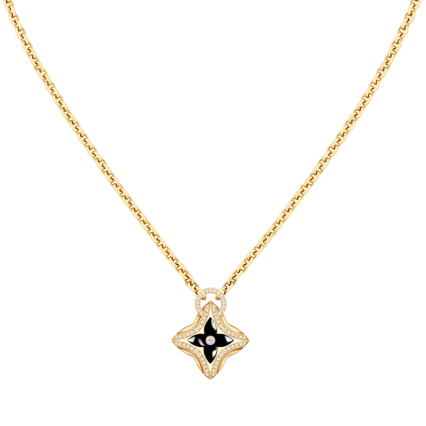 [Lunabriance]STAR PEDANT PINK GOLD DIAMOND NECKLACE