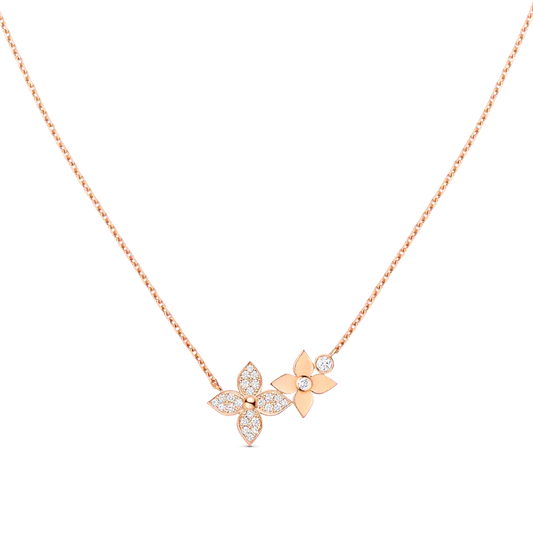 [Lunabriance]STAR BLOSSOM NECKLACE PINK GOLD DIAMONDS