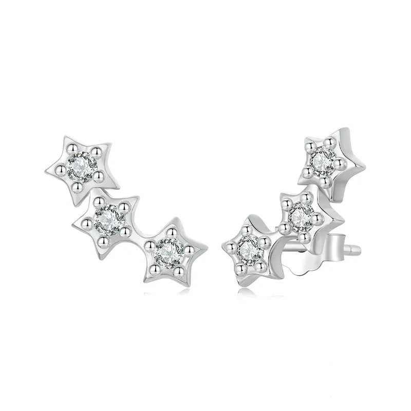 Silver Tiny Star Earrings Studs for Women Teen Girls