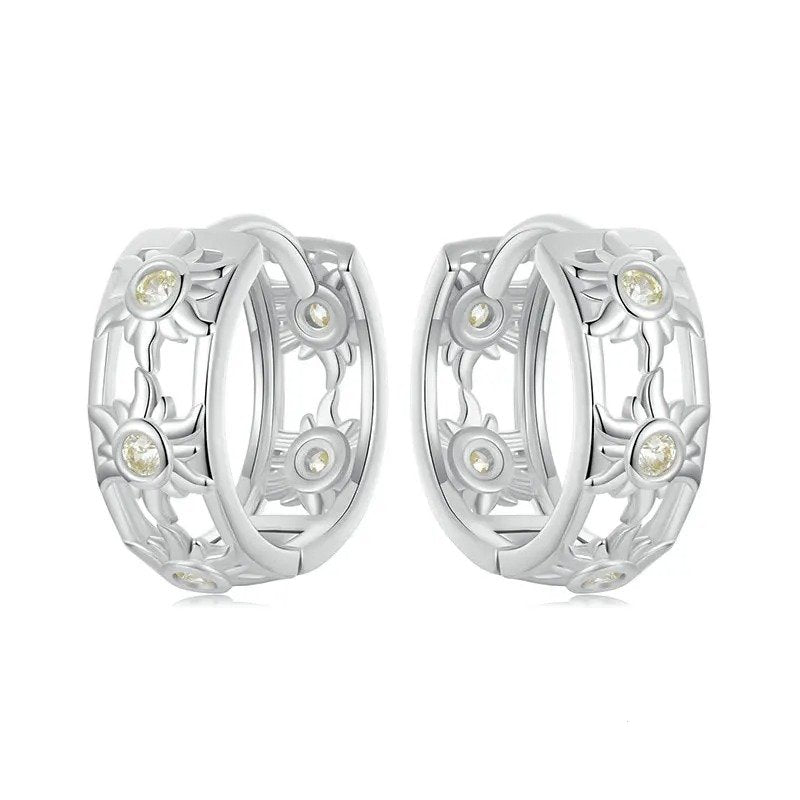 White Gold Plated Inifinite Love Hoop Earring Cartilage Earrings Lightweight