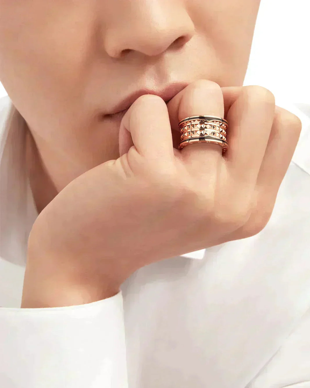 [Luna Brilliance]ZERO 1 ROCK BLACK CERAMIC PINK GOLD LARGE MODEL