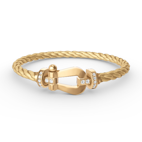 [Lunabriance]FORCE LARGE HORSESHOE HALF DIAMOND BRACELET GOLD