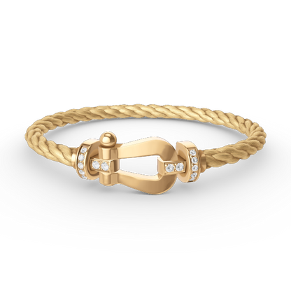 [Lunabriance]FORCE LARGE HORSESHOE HALF DIAMOND BRACELET GOLD