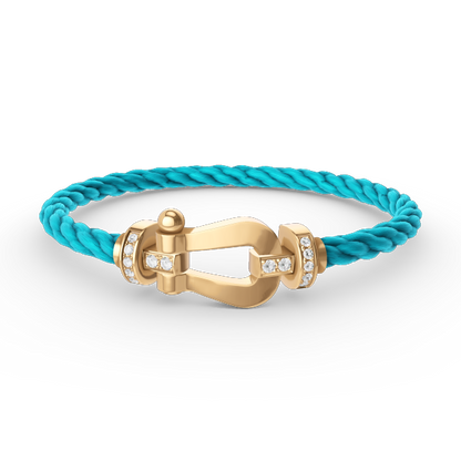 [Lunabriance]FORCE LARGE HORSESHOE HALF DIAMOND BRACELET GOLD