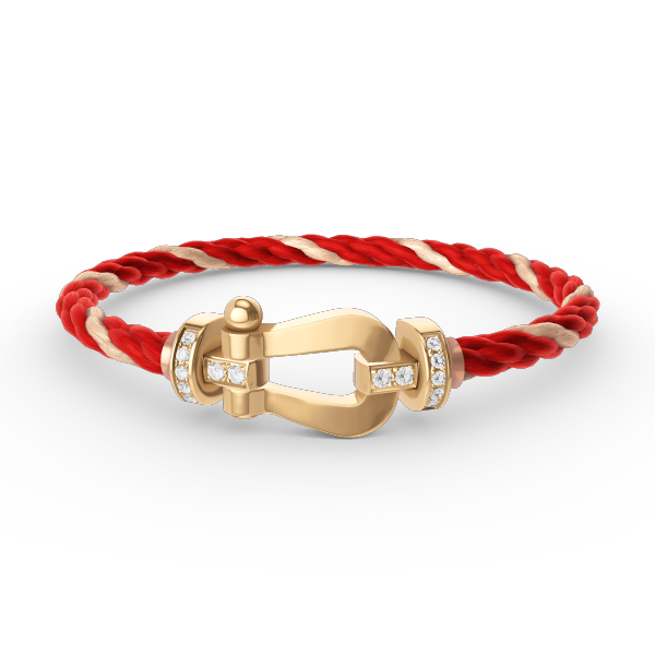 [Lunabriance]FORCE LARGE HORSESHOE HALF DIAMOND BRACELET GOLD