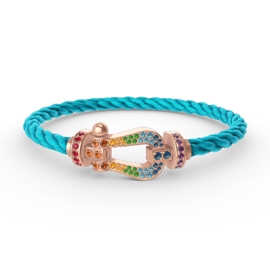 [Lunabriance]FORCE LARGE HORSESHOE  COLORED DIAMOND BRACELET ROSE GOLD