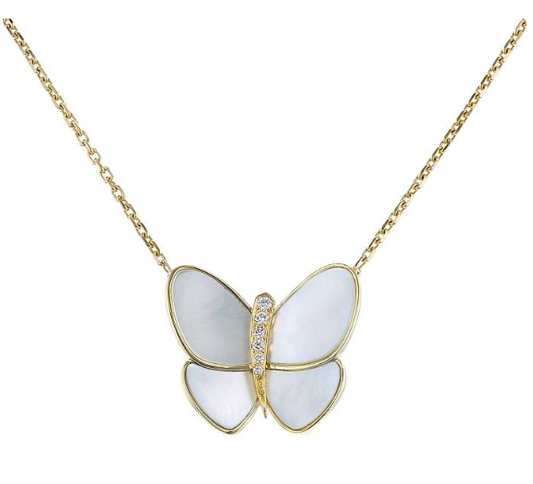 [Lunabriance]BUTTERFLY GOLD MOP DIAMOND NECKLACE