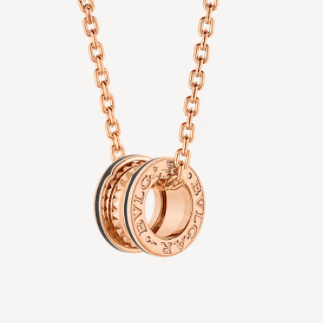 [Luna Brilliance]ZERO 1 ROCK PEDANT PINK GOLD BLACK NECKLACE