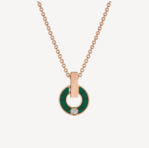 [Lunabriance]GARI NECKLACE PINK GOLD MALACHITE