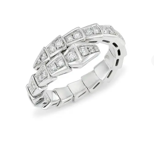 [Luna Brilliance]SERPENTI RING SILVER DIAMOND PAVED 4MM