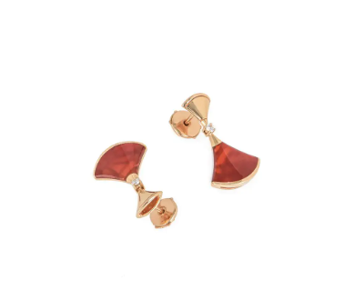 [Luna Brilliance]DREAM Carnelian PINK GOLD EARRINGS
