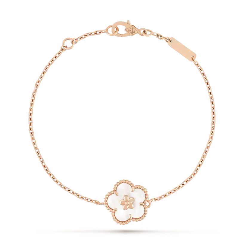 [Lunabriance]LUCKY WHITE MOP PLUM BLOSSOM  BRACELET