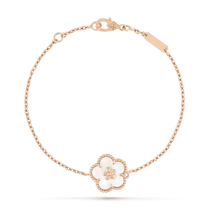 [Lunabriance]LUCKY WHITE MOP PLUM BLOSSOM  BRACELET