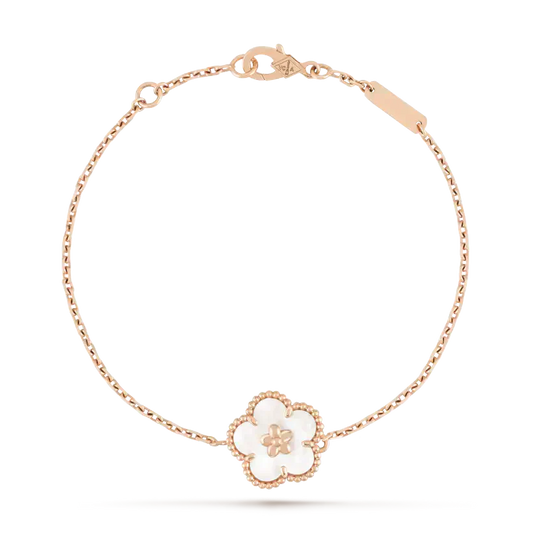 [Lunabriance]LUCKY WHITE MOP PLUM BLOSSOM  BRACELET