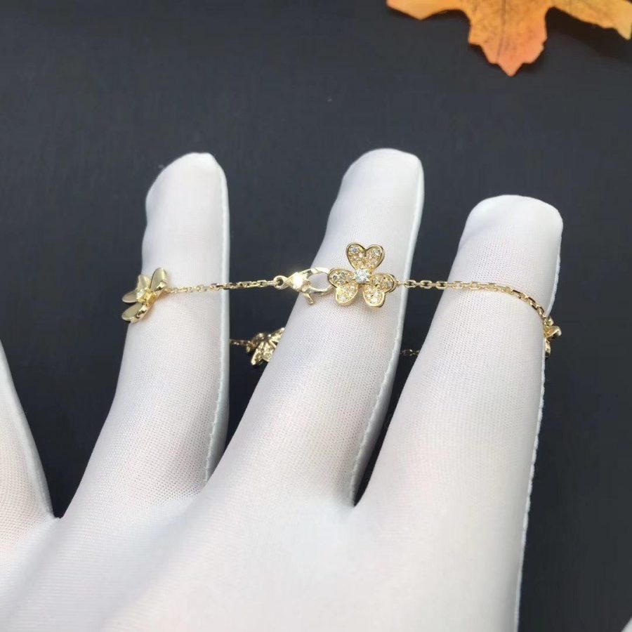 [Luna Brilliance]FRIVOLE GOLD 5 FLOWERS BRACELET