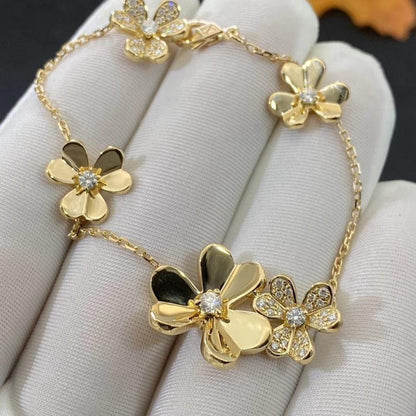 [Lunabriance]FRIVOLE GOLD 5 FLOWERS BRACELET